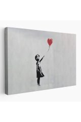 Banksy Kırmızı Balonu Uçup Giden Kız Kanvas Tablosu-5059