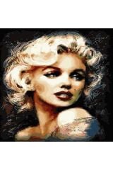 Kanvas Marilyn Monroe Sayılarla Boyama Seti  Kasnaklı