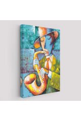 Saksafon Çalan Adam Kanvas Tablo-6461
