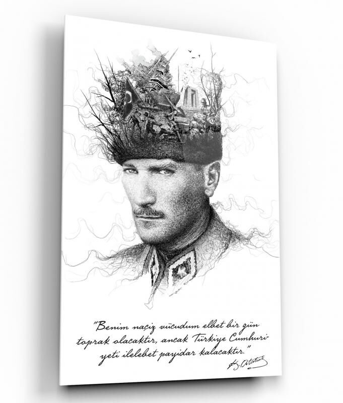 Atatürk Cam Tablo Özel Tasarım Ofis, Mutfak Çocuk Odası, Salon Dekorasyon