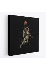 Ay'da Basketbol Oynayan Astronot Kanvas Tablo-5067