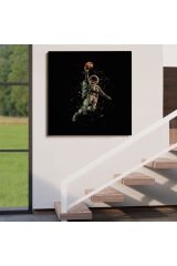 Ay'da Basketbol Oynayan Astronot Kanvas Tablo-5067