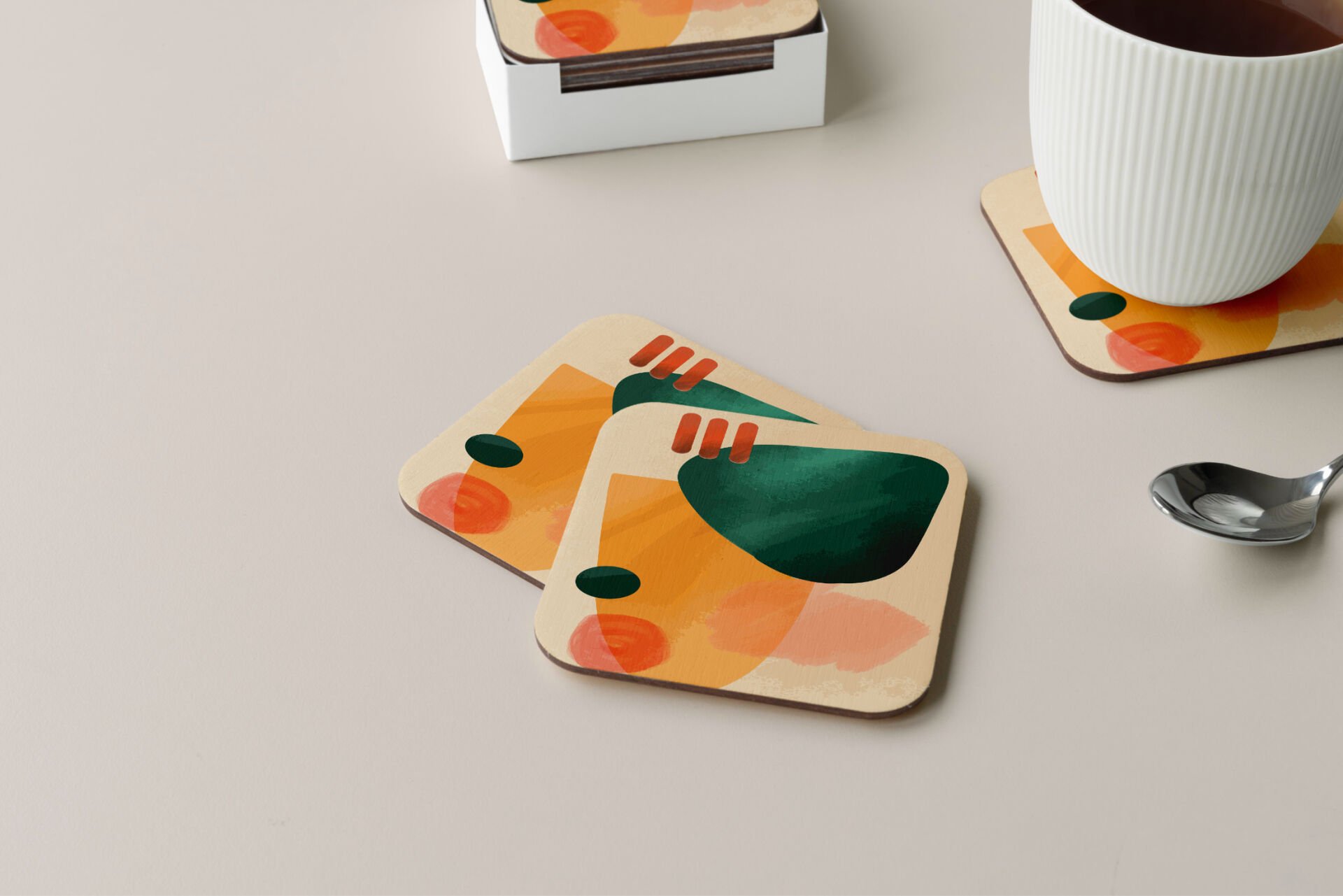 Dekoratif Bardak Altlığı Minimal Desen 294