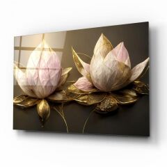 Lotus Çiçek Cam Tablo Özel Tasarım Ofis, Mutfak Çocuk Odası, Salon Dekorasyon