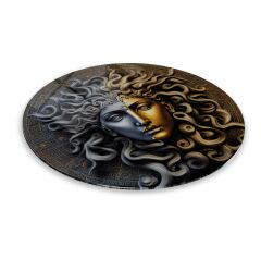 Medusa Yuvarlak Cam Tablo | Hediyelik, Dekoratif, Ofis, Mutfak