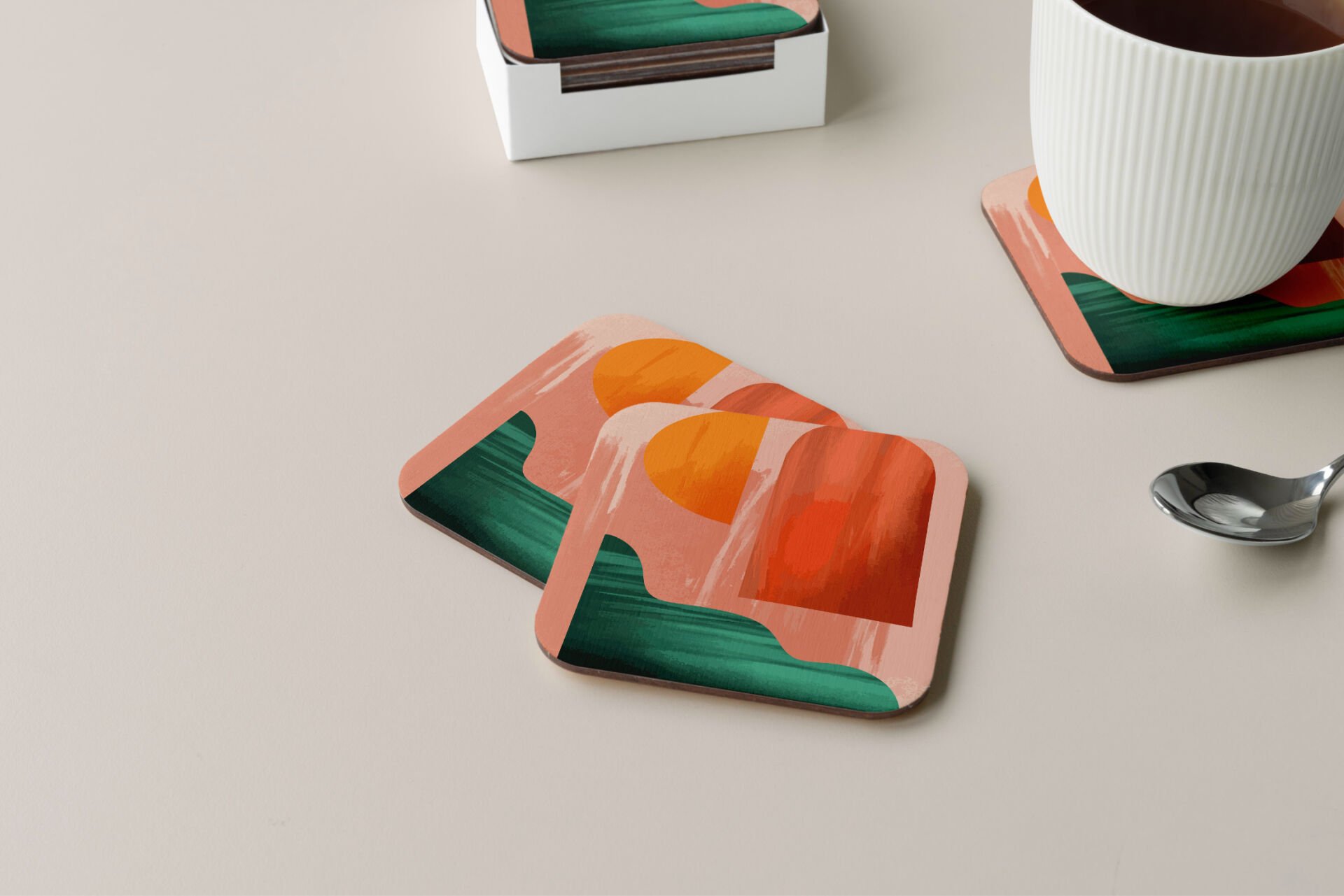 Dekoratif Bardak Altlığı Minimal Desen 298