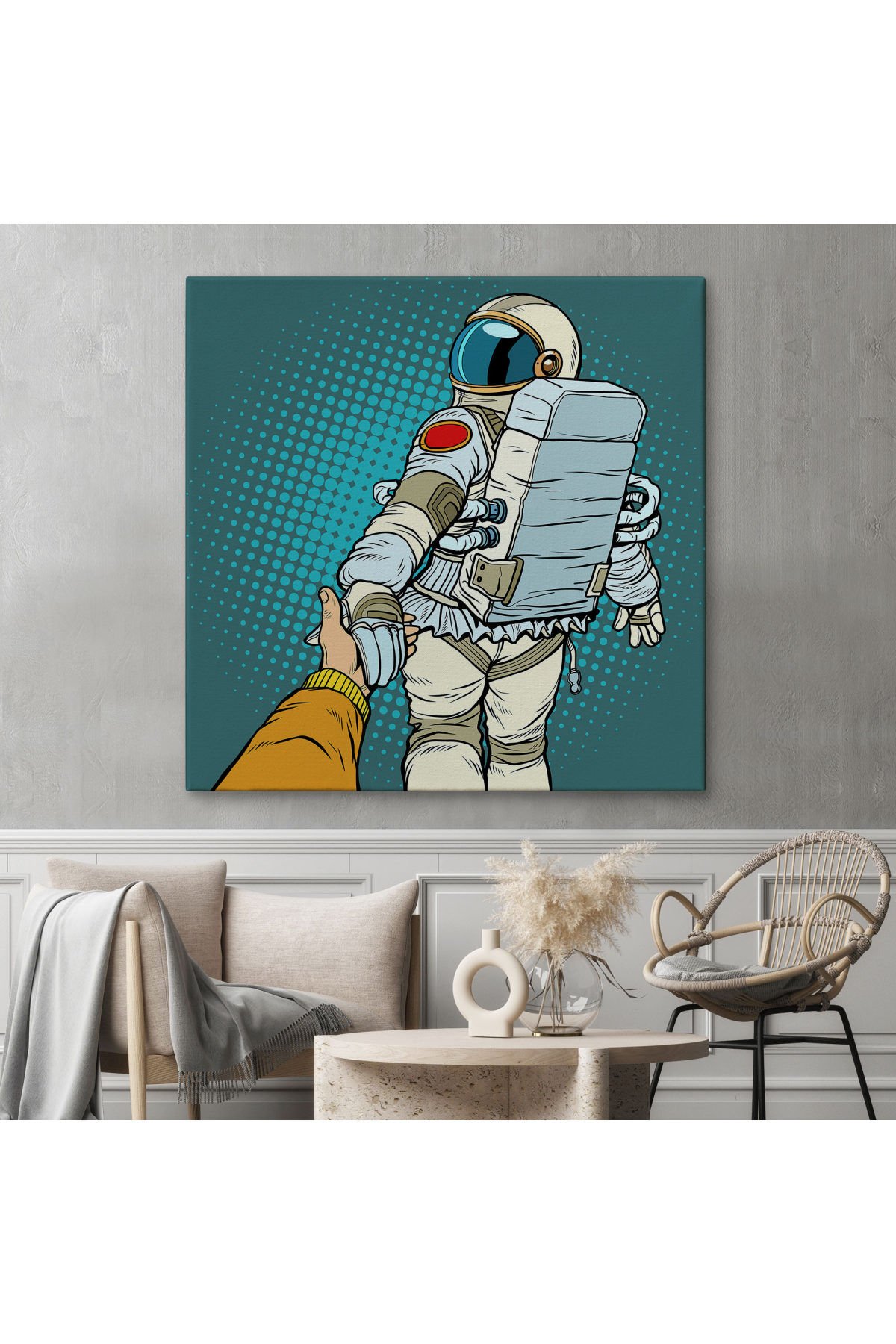 Uzaya Giden Astronot Kanvas Tablo-5073