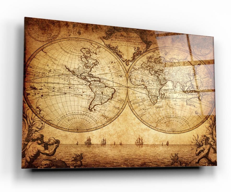 Harita Cam Tablo Özel Tasarım Ofis, Mutfak Çocuk Odası, Salon Dekorasyon