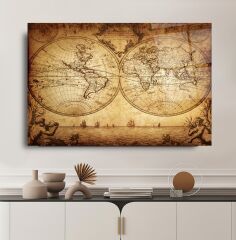 Harita Cam Tablo Özel Tasarım Ofis, Mutfak Çocuk Odası, Salon Dekorasyon