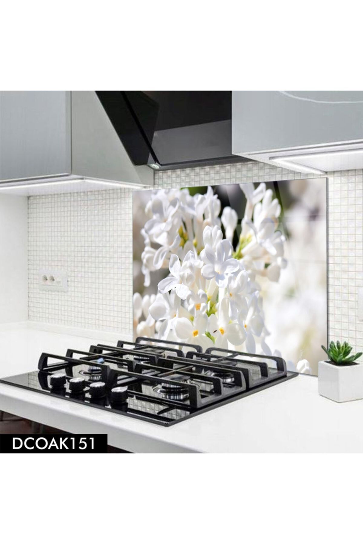 Disegno Cam Ocak Arkası Koruyucu | Çiçek Desenli