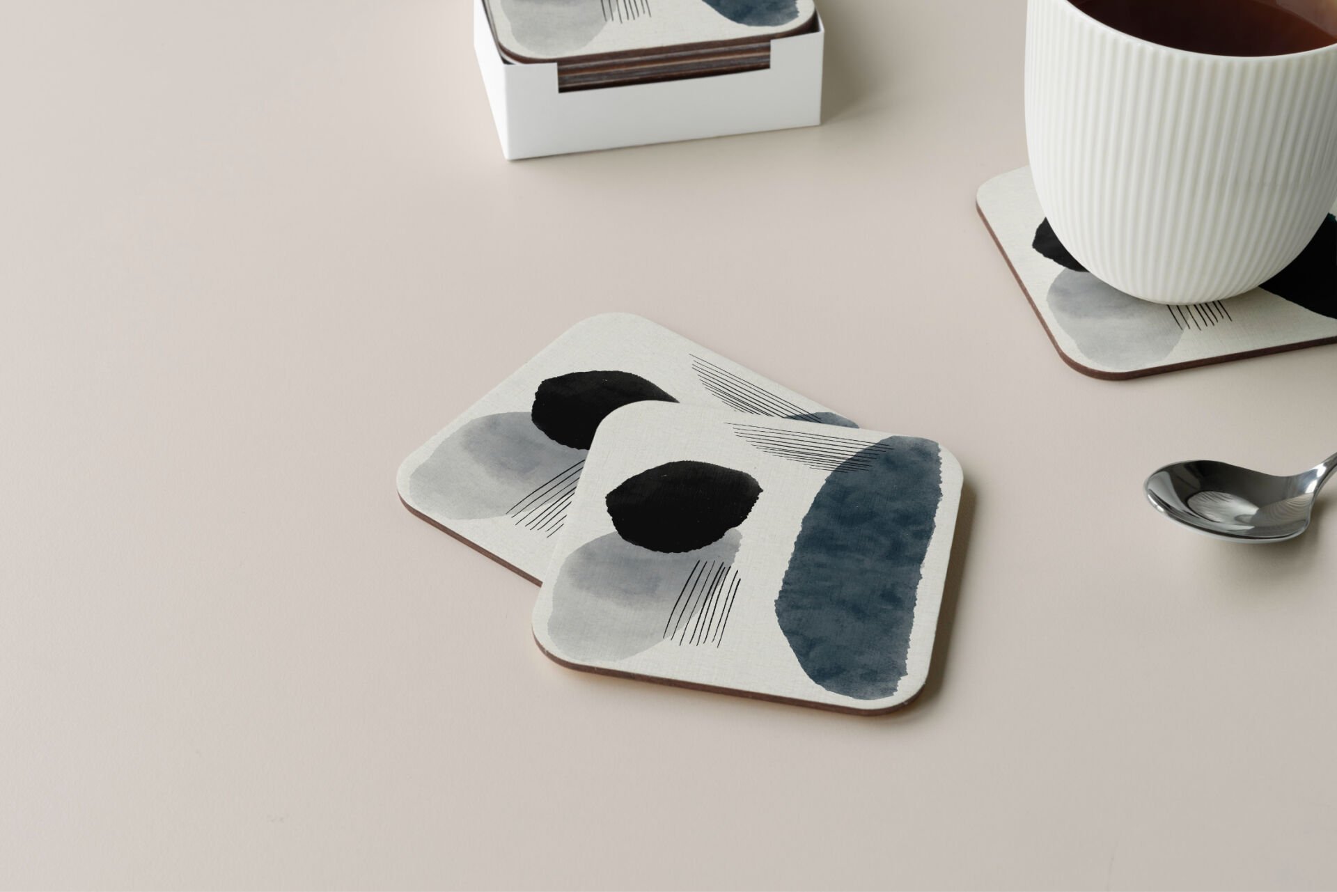 Dekoratif Bardak Altlığı Minimal Desen 307