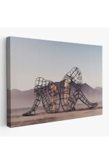 Ejderhanın Kaşındaki Savaşçı Kanvas Tablo-5084