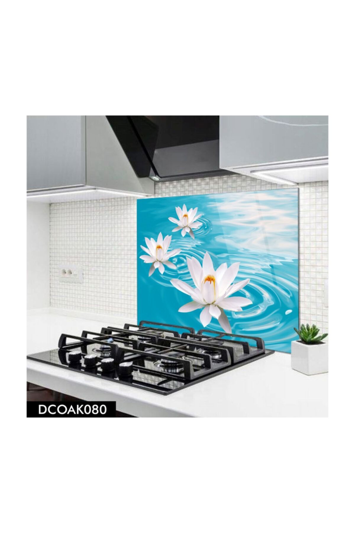 Disegno Cam Ocak Arkası Koruyucu | Mermer Desenli