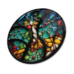 Vitray Yuvarlak Cam Tablo | Hediyelik, Dekoratif, Ofis, Mutfak