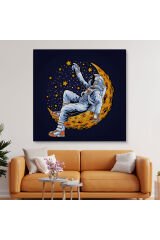 Ayda Dinlenen Astronot Kanvas Tablo-5099