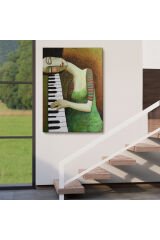 Piyano Çalan Kadın Duvar Tablosu-6495