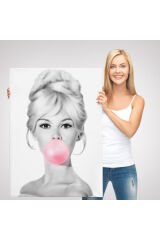Brigitte Bardot Kabarcık Sakızlı Dekoratif Kanvas Duvar Tablosu-5108-1