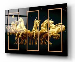 Gold Atlar Cam Tablo Özel Tasarım Ofis, Mutfak Çocuk Odası, Salon Dekorasyon