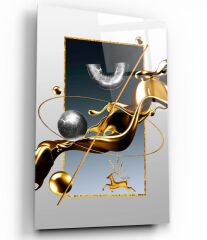 Geometrik Desen Cam Tablo Özel Tasarım Ofis, Mutfak Çocuk Odası, Salon Dekorasyon