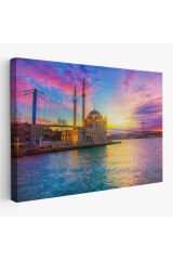 Ortaköy Camii ve Boğaziçi Köprüsü Manzarası Dekoratif Kanvas Tablo-6508