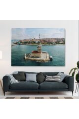Kızkulesi ve Üsküdar Kuşbakışı Manzarası Dekoratif Kanvas Tablo-6509