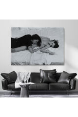 Johnny Depp ve Kate Moss Duvar Tablosu, Siyah Beyaz-6525