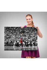 Michael Jordan Üçlük Şutu Kanvas Tablo-5139