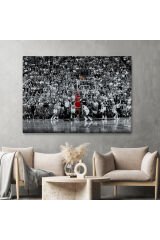 Michael Jordan Üçlük Şutu Kanvas Tablo-5139