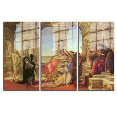 Ünlü Ressamlar ve Yapıtları Modern Yaşam Alanları İçin 3'lü Dikey Cam Tablo 58