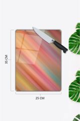 Renkli Cam Kesme Tahtası   cm 25 x 35 cm