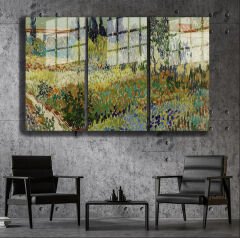 Ünlü Ressamlar ve Yapıtları Modern Yaşam Alanları İçin 3'lü Dikey Cam Tablo 59