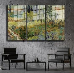 Ünlü Ressamlar ve Yapıtları Modern Yaşam Alanları İçin 3'lü Dikey Cam Tablo 59