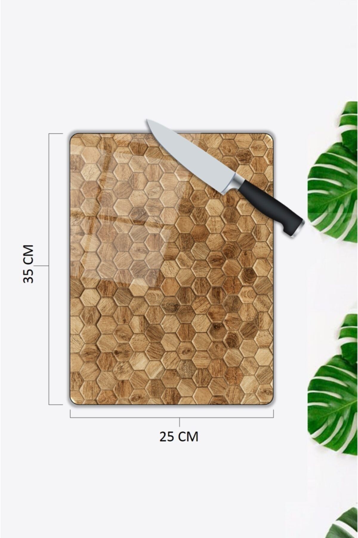 Altıgen Şekiller Cam Kesme Tahtası X 35 Cm 25 x 35 cm