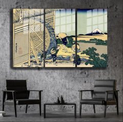Ünlü Ressamlar ve Yapıtları Modern Yaşam Alanları İçin 3'lü Dikey Cam Tablo 65
