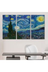 Vincent Van Gogh, Yıldızlı Gece Kanvas Tablosu-5165
