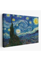 Vincent Van Gogh, Yıldızlı Gece Kanvas Tablosu-5165