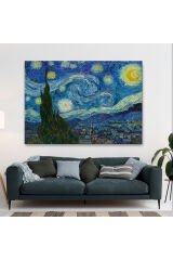 Vincent Van Gogh, Yıldızlı Gece Kanvas Tablosu-5165