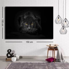 Dekoratif Siyah Leopar Kanvas Tablo
