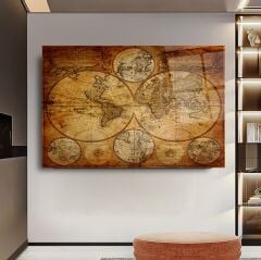 Harita Cam Tablo Özel Tasarım Ofis, Mutfak Çocuk Odası, Salon Dekorasyon