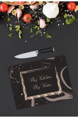 My Kitchen My Rules | Cam Kesme Tahtası |  25 x 35 cm