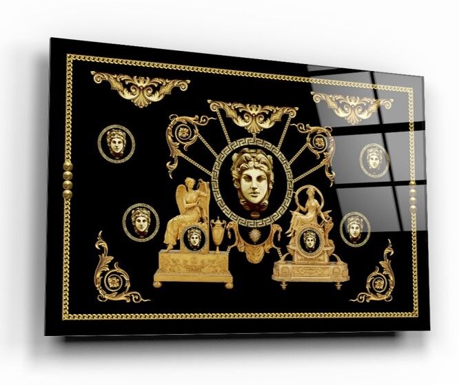 Gold Desenler Cam Tablo Özel Tasarım Ofis, Mutfak Çocuk Odası, Salon Dekorasyon