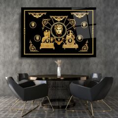 Gold Desenler Cam Tablo Özel Tasarım Ofis, Mutfak Çocuk Odası, Salon Dekorasyon