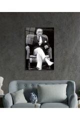 Atatürk Portresi Cam Tablo, Ev Ve Ofis Duvar Dekoru,  Büyük Temperli 4 Mm Cam Tablo