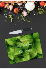 My Kitchen My Rules Cam Kesme Tahtası  25 x 35 cm