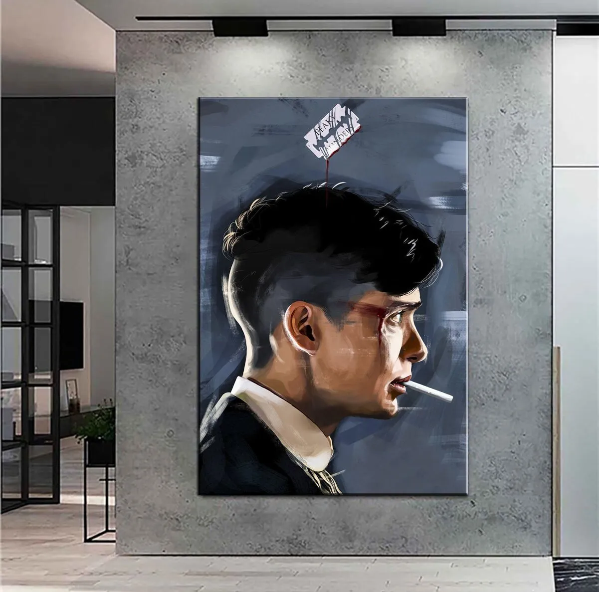 Dekoratif Baskı Tommy Shelby Tasarım Kanvas Tablo