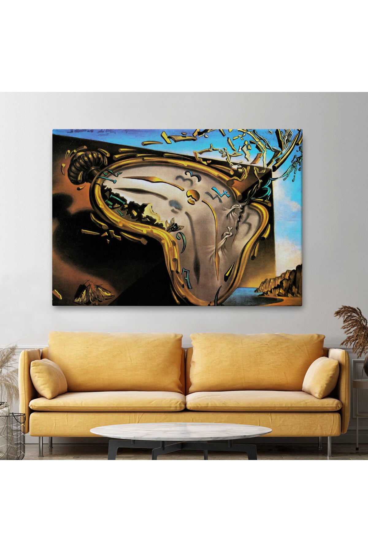 Salvador Dali'nin Eriyen Saat Belleğin Azmi Tablosu-6599 95 x 165