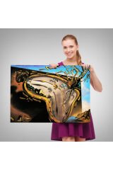 Salvador Dali'nin Eriyen Saat Belleğin Azmi Tablosu-6599 95 x 165