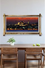 RUSTİK IŞIKLI İstanbul Camii Kanvas Rustik Tablo O