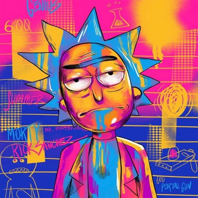 Kanvas Renkli Rick Sayılarla Boyama Seti  Kasnaklı