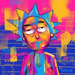 Kanvas Renkli Rick Sayılarla Boyama Seti  Kasnaklı